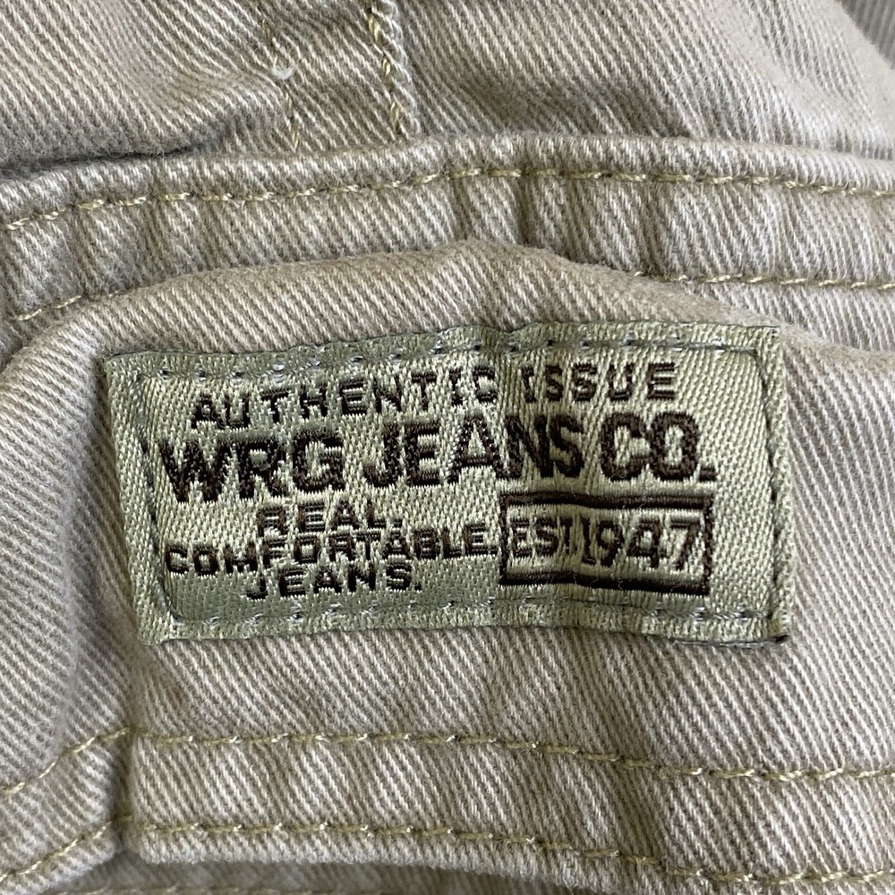 Wrangler Cargo Pants Men Beige Measures 35x32.5 No Sizing Baggy Grunge Workwear - Picture 8 of 14